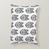 Black & White Ink & Watercolor Siberian Husky アクセントクッション (裏面(縦))