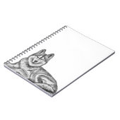 Black & White Ink & Watercolor Siberian Husky ノートブック (左側)