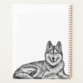 Black & White Ink & Watercolor Siberian Husky プランナー手帳 (裏面)