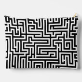 Black & White Labyrinth Maze Pattern アクセサリーポーチ (裏面)
