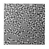 Black & White Labyrinth Maze Pattern タイル (正面)
