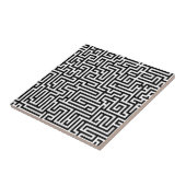 Black & White Labyrinth Maze Pattern タイル (側面)