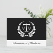 Black/White Laurel Law School Graduation Invitatio 招待状 (スタンド正面)