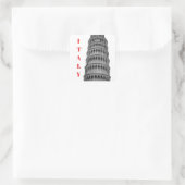 Black White Leaning Tower of Pisa Italy スクエアシール (バッグ)