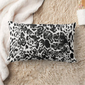 Black & White leopard ランバークッション (ブランケット)