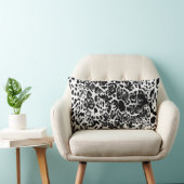 Black & White leopard ランバークッション (椅子)