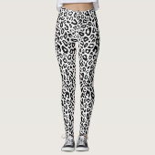Black/White Leopard Printレギンス レギンス (正面)