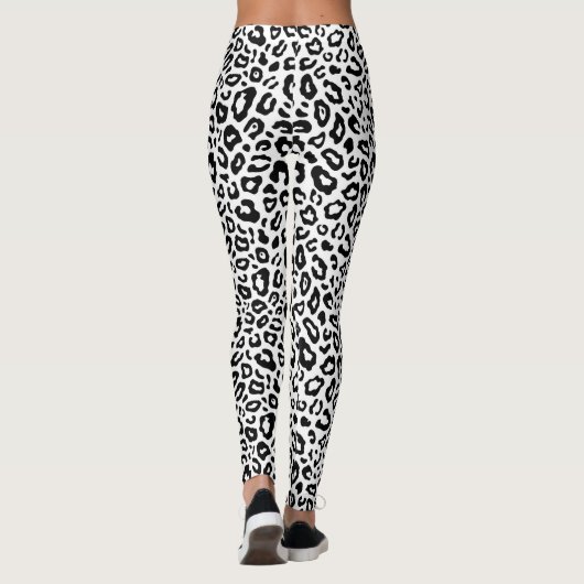 Black/White Leopard Printレギンス レギンス (裏面)