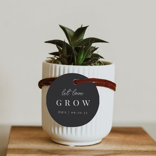 Black & White Let Love Grow Plant or Seed フェイバータグ