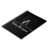 Black White Line Logo Brand Razor Barber ノートブック (左側)