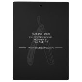 Black White Line Minimal Logo Razor Barber クリップボード (裏面)