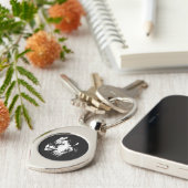 Black White Lion - Animal Pop Art キーホルダー (側面)