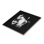 Black White Lion - Animal Pop Art タイル (側面)