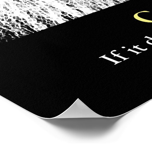 Black White Lion Motivational Challenge Quote ポスター (角)