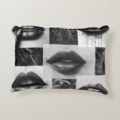 Black & White Lips Collage Accent Pillow アクセントクッション (裏面)