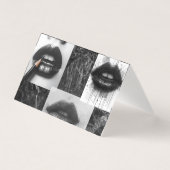 Black & White Lips Collage Folded Card (正面)