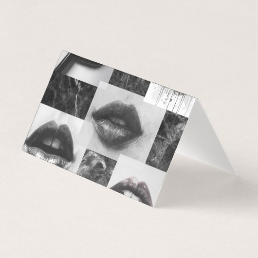Black & White Lips Collage Folded Card (裏面)