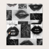 Black & White Lips Collage Folded Card (外部フラット)