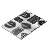 Black & White Lips Collage Spiral Notebook ノートブック (左側)