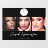 Black White Logo 3 Photo Makeup Studio ウィンドウサイン (シート)