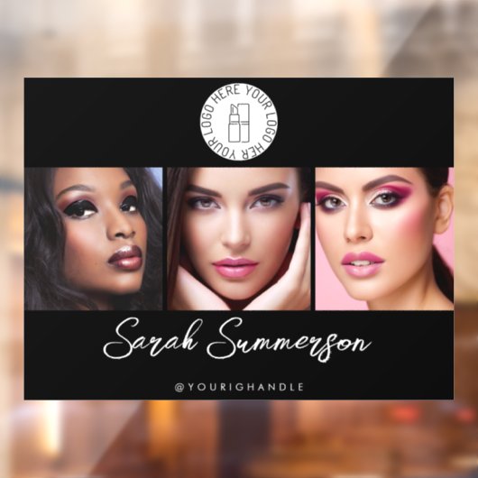 Black White Logo 3 Photo Makeup Studio ウィンドウサイン (シート2)