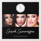 Black White Logo 3 Photo Makeup Studio ウィンドウサイン (シート)