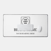 Black White Logo Custom Business desk mat デスクマット (キーボード&マウス)