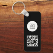 Black White Logo QR Code Promo Keychains キーホルダー (正面)