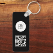 Black White Logo QR Code Promo Keychains キーホルダー (裏面)