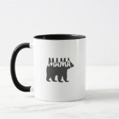 Black & White Mama Bear Silhouette マグカップ (左)