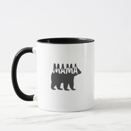 Black & White Mama Bear Silhouette マグカップ (左)