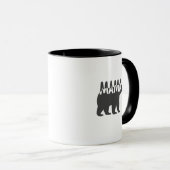 Black & White Mama Bear Silhouette マグカップ (正面右)