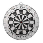 Black & White Marble Classic Custom Name & Message ダーツボード (正面)