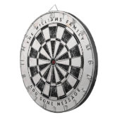Black & White Marble Classic Custom Name & Message ダーツボード (正面右)