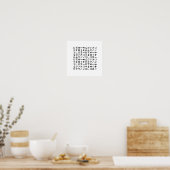 Black & White Math Signs & Symbols Pattern ポスター (キッチン)