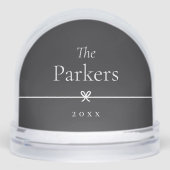 Black & White Minimal Bow Family Name & Photo (正面)