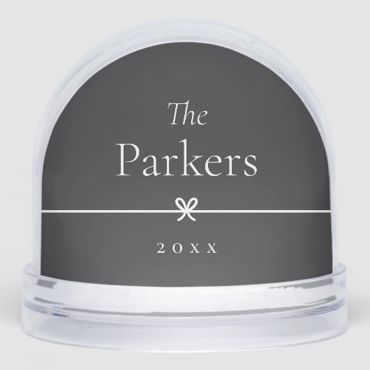 Black & White Minimal Bow Family Name & Photo (正面)