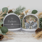 Black & White Minimal Bow Family Name & Photo