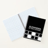Black White Minimal Modern Squared Daily ノートブック (内部)