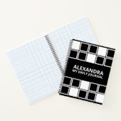 Black White Minimal Modern Squared Daily  ノートブック (内部)