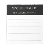 Black White Minimal Professional Modern Business ノートパッド (正面)