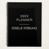 Black White Minimal Professional Modern Business プランナー手帳 (正面)