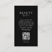 Black & White Minimal Salon QR Code Loyalty 名刺 (裏面)
