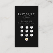 Black & White Minimal Salon QR Code Loyalty 名刺 (正面)