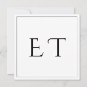 Black& White Minimal Square Wedding RSVP カード (裏面)