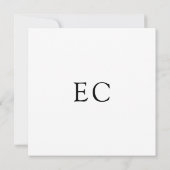 Black & White Minimal Square Wedding Save the Date カード (裏面)