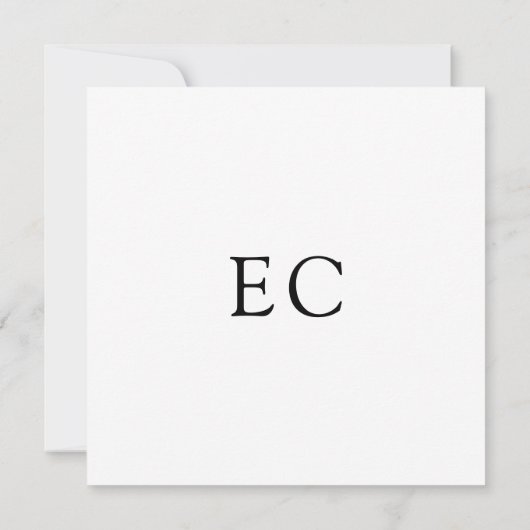 Black & White Minimal Square Wedding Save the Date カード (裏面)