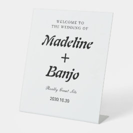 Black & White Minimalist Calligraphy Wedding  台座サイン