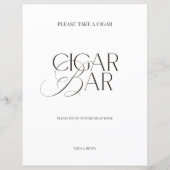 Black & White Minimalist Cigar Bar Wedding Sign (正面)