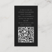 Black White Minimalist Graduation Fund QR エンクロージャーカード (裏面)